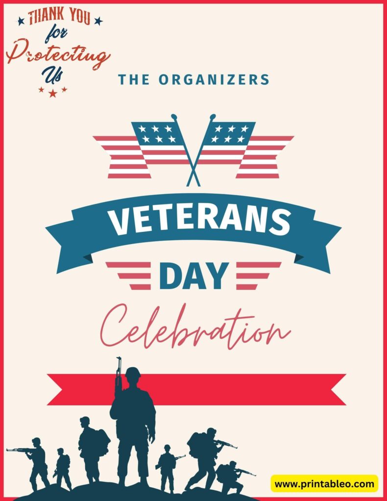 Veterans Day Celebrating Sign Template