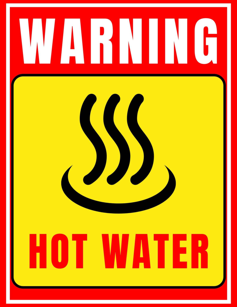 Warning Hot Water Sign