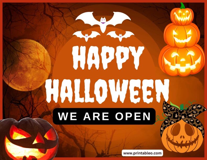 We Are Open Halloween Sign