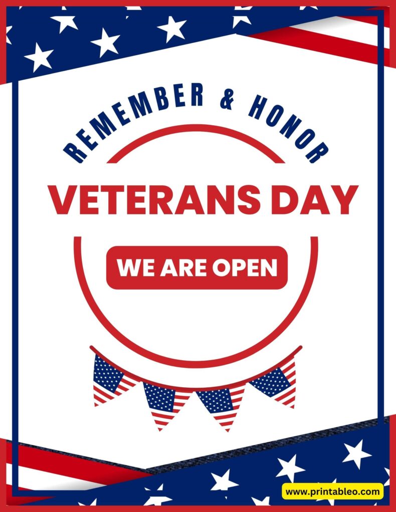 We Are Open Veterans Day Sign