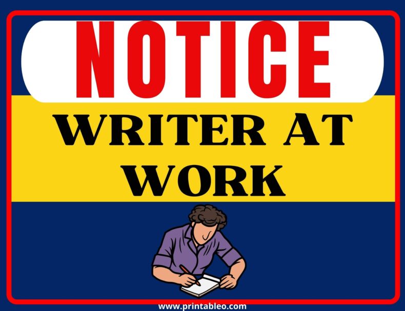 Writer At Work Sign