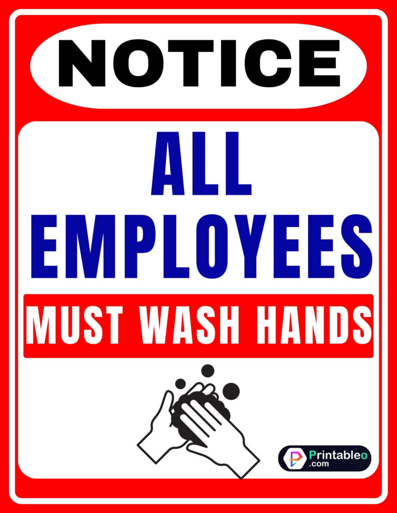 All Employees Must Wash Hands Sign