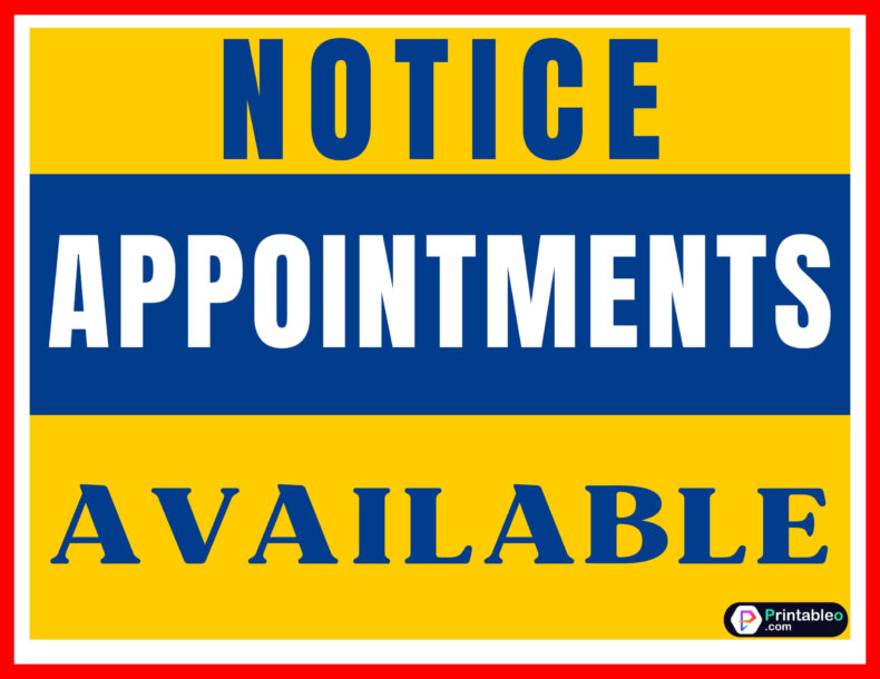 Appointments Available Sign