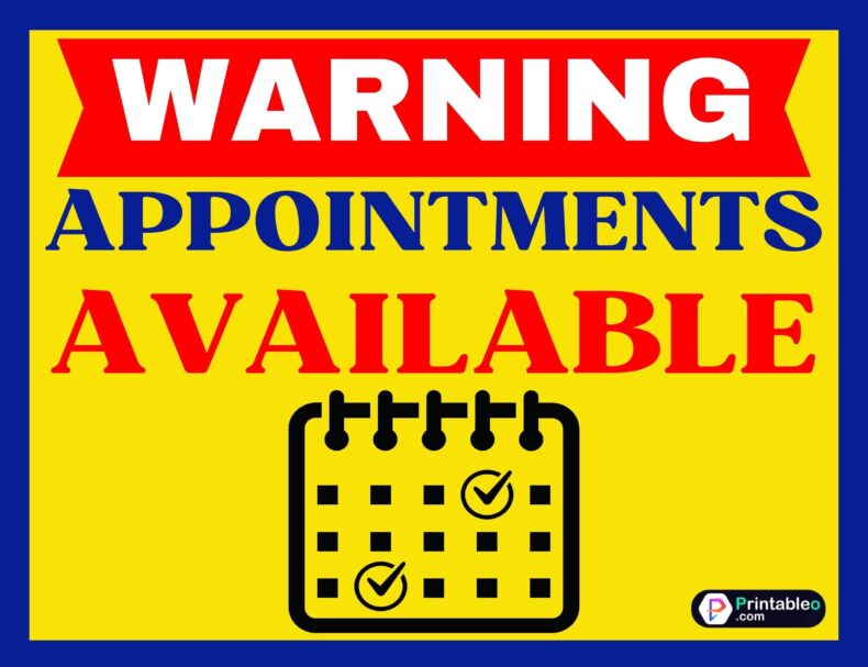 Appointments Available Signs