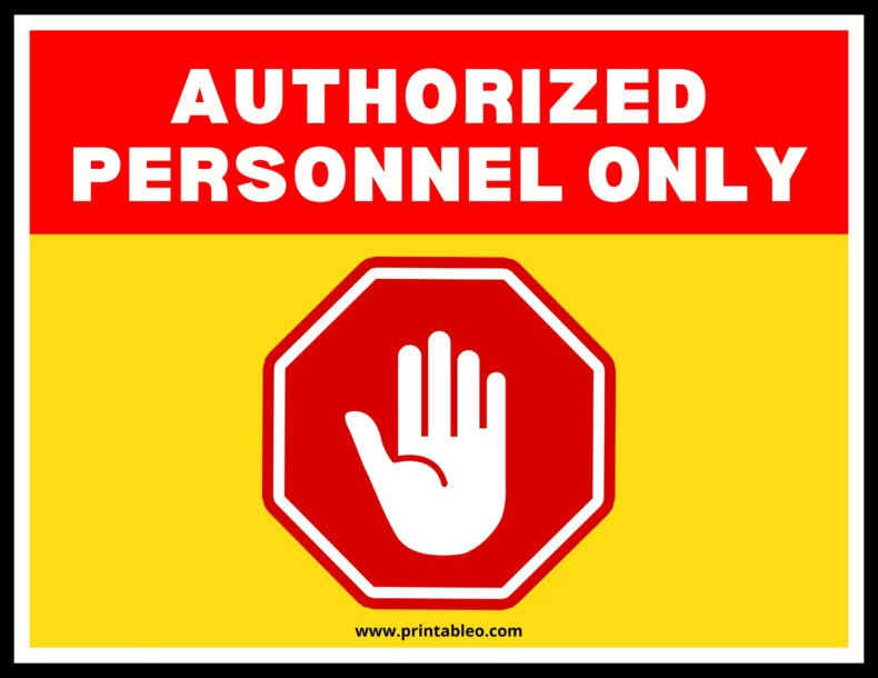Authorized Person Only Sign Download Printable Pdfs