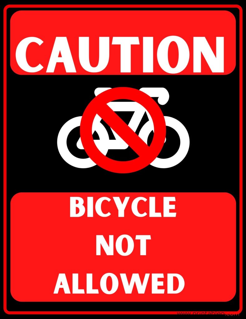 Bicycle Not Allowed Sign