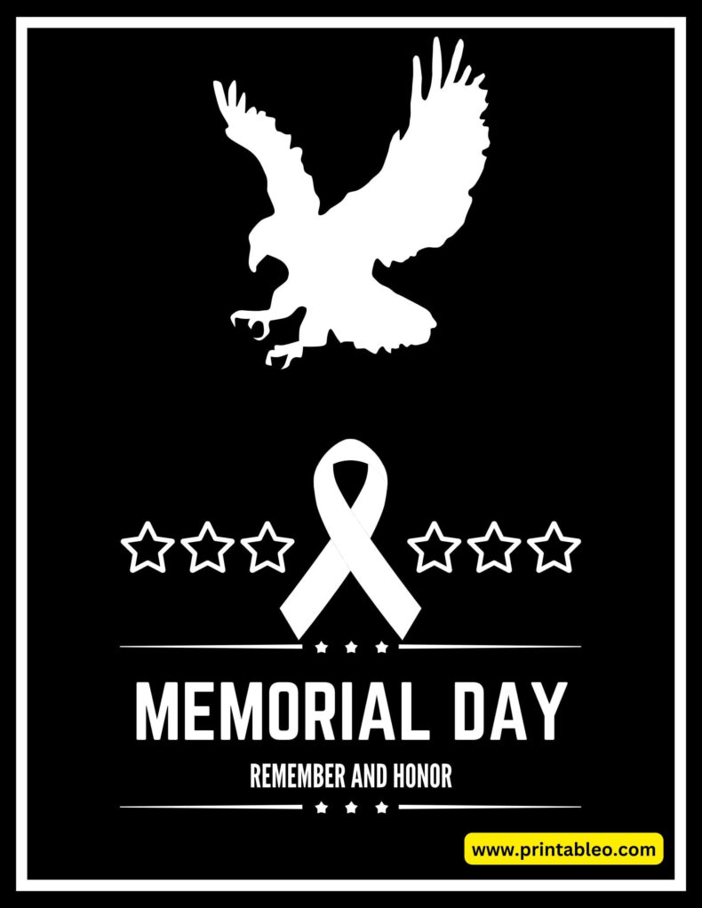 Black And White Memorial Day Sign