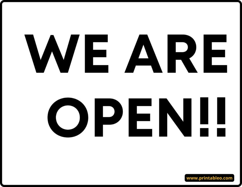 Black And White Open Signs For Businesses