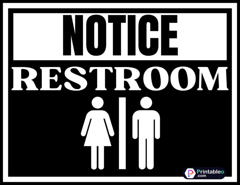 Black And White Toilet Sign