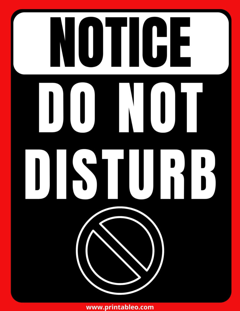 Black Do Not Disturb Sign