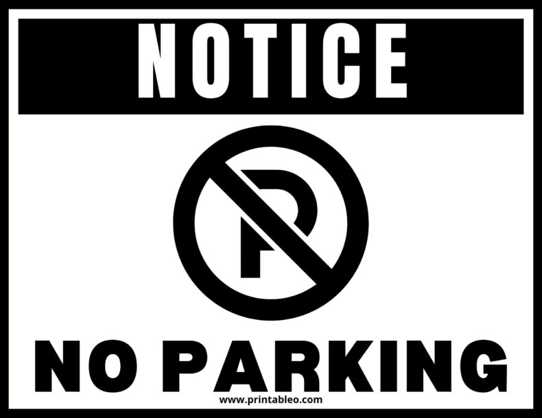 Black _ White No parking Sign