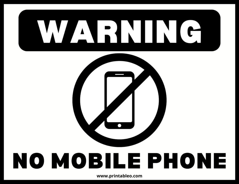 Black and White No Mobile Phone Sign