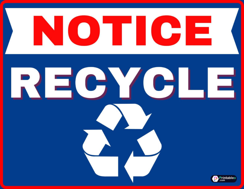 Blue Recycle Symbol