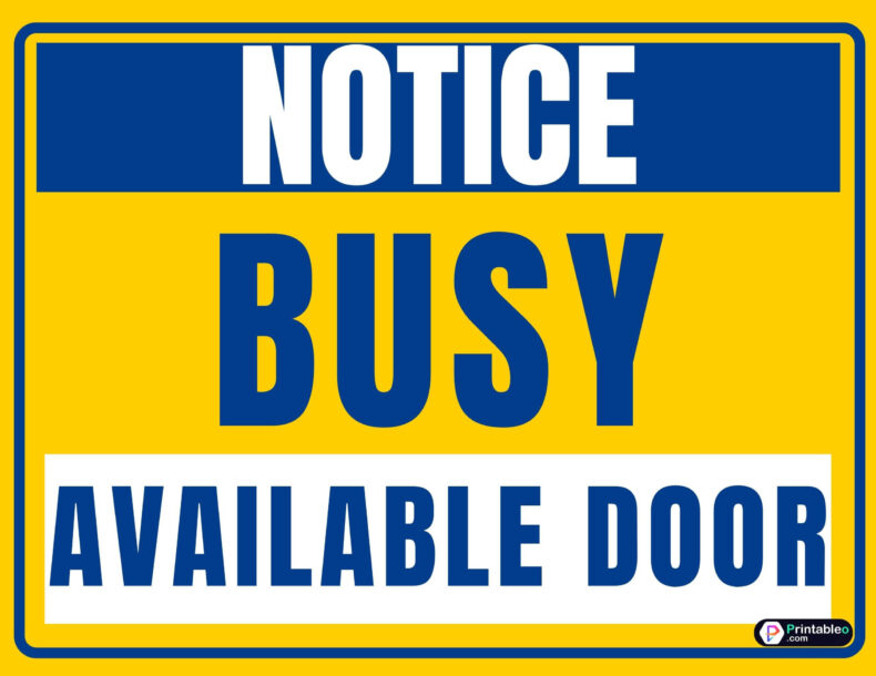 Busy Available Door Sign