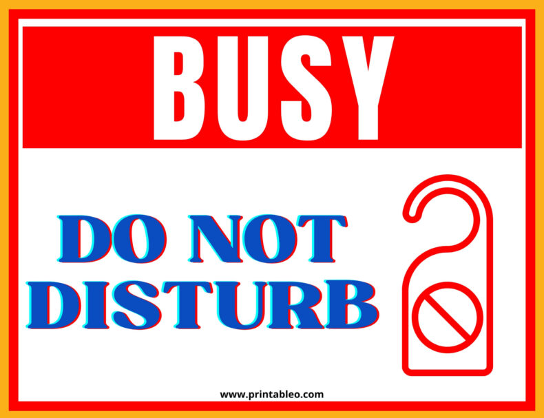 Busy Do Not Disturb Sign
