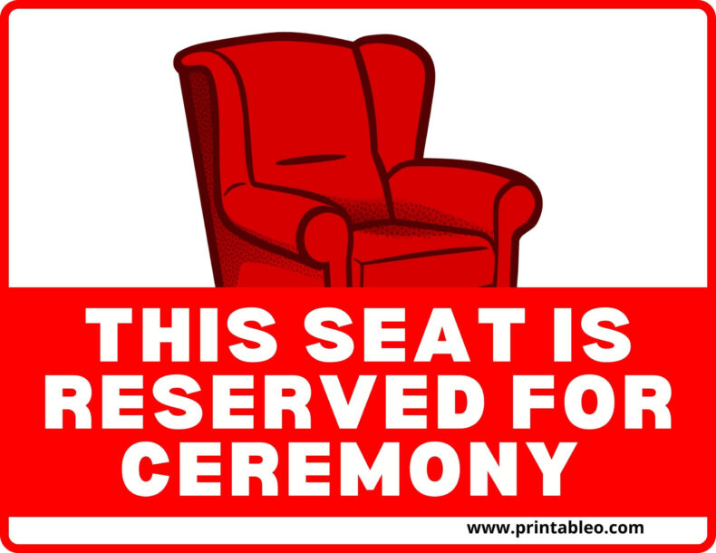 Ceremony Reserved Seating Signs