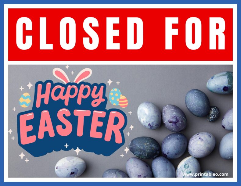 Closed For Easter Day Sign