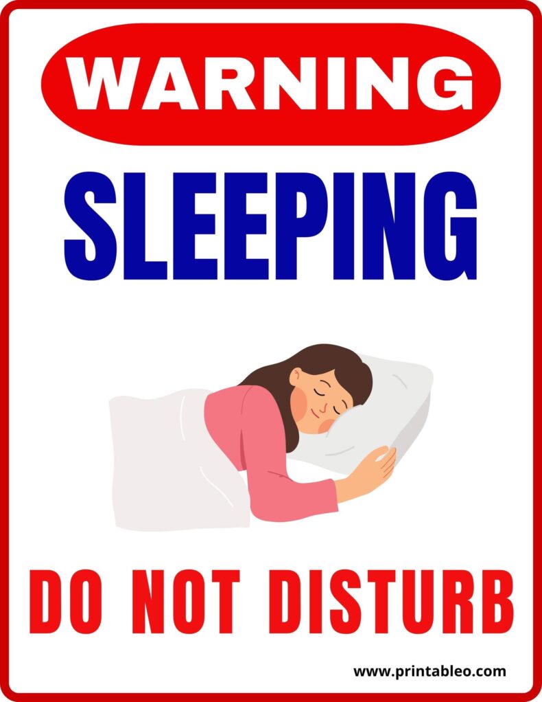 Do Not Disturb Sleeping Sign