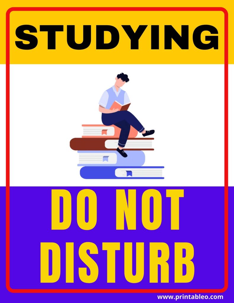 Do Not Disturb Studying Sign