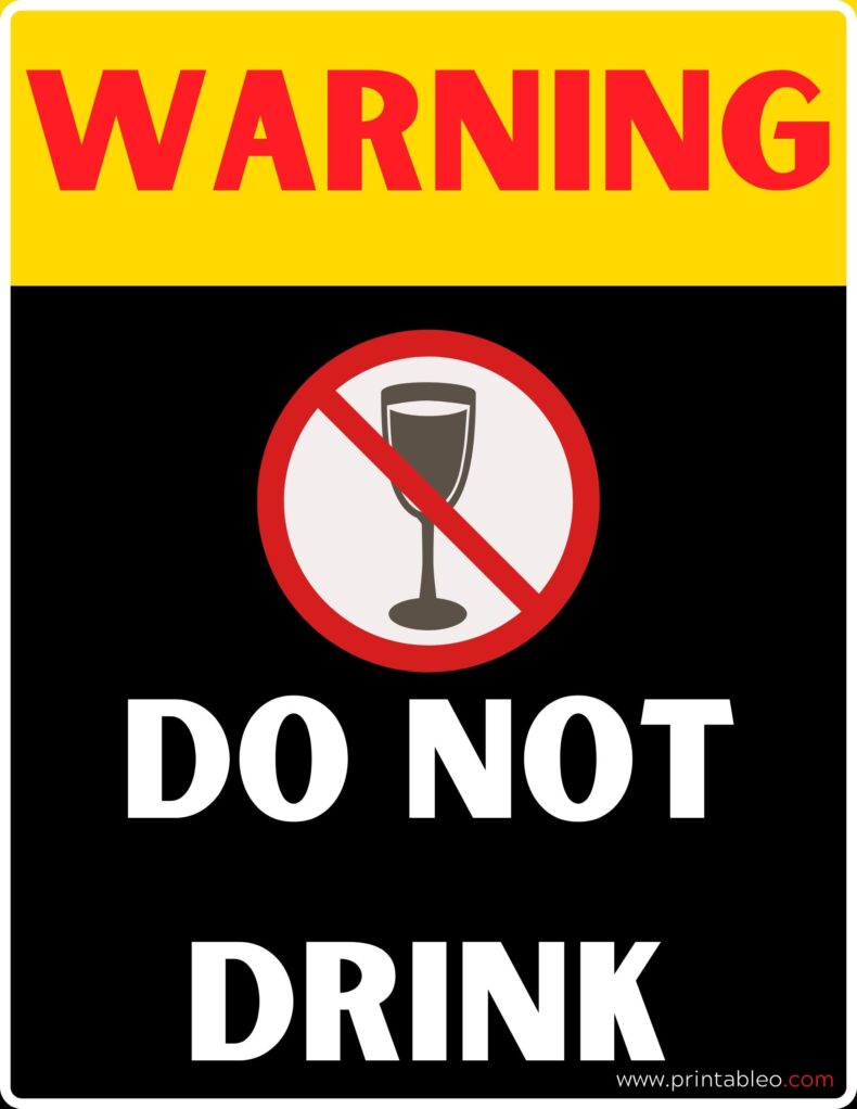 Please No Drink Sign