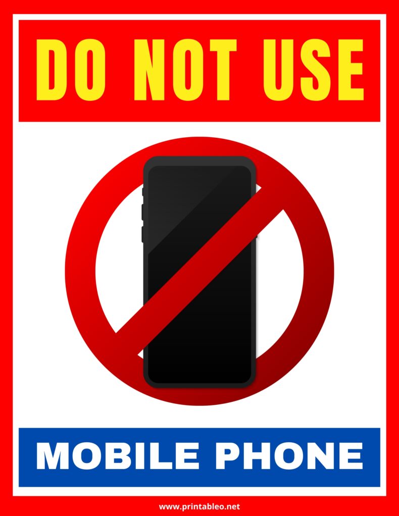 Do Not Use Mobile Phone Sign