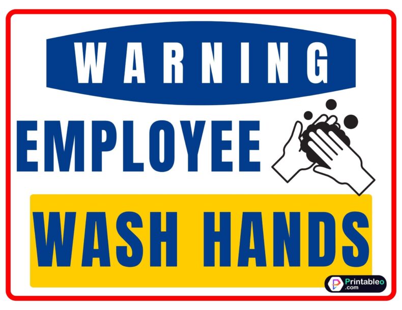 Employee Wash Hands Sign