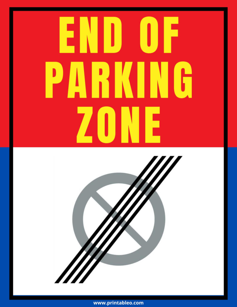 End Of Parking Zone Sign