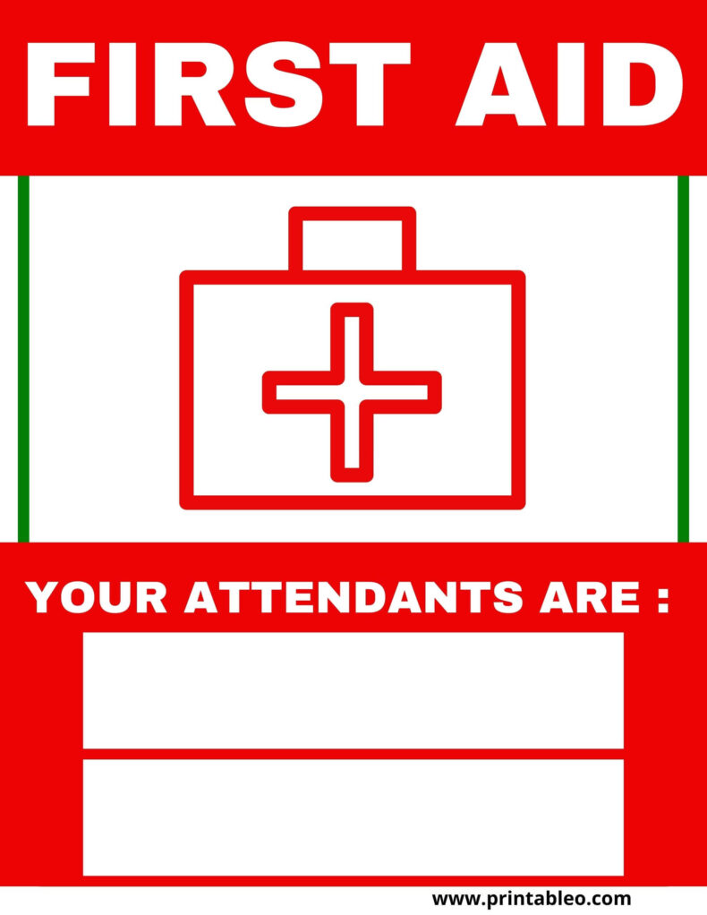 First Aid Attendant Sign