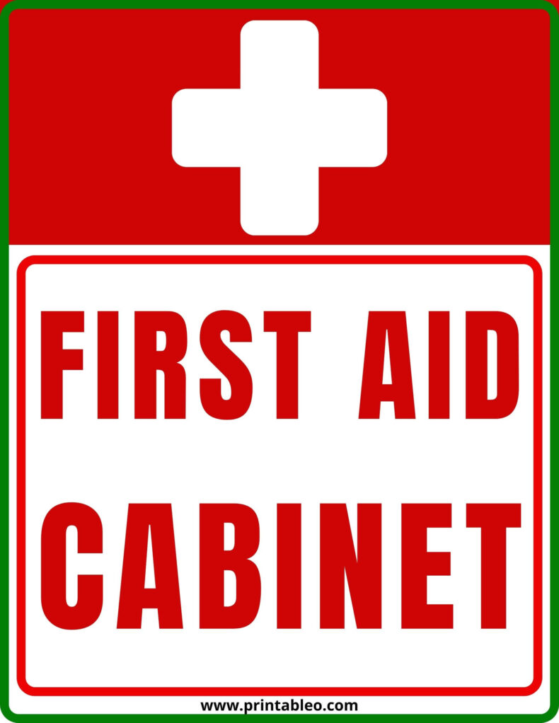 First Aid Cabinet Sign