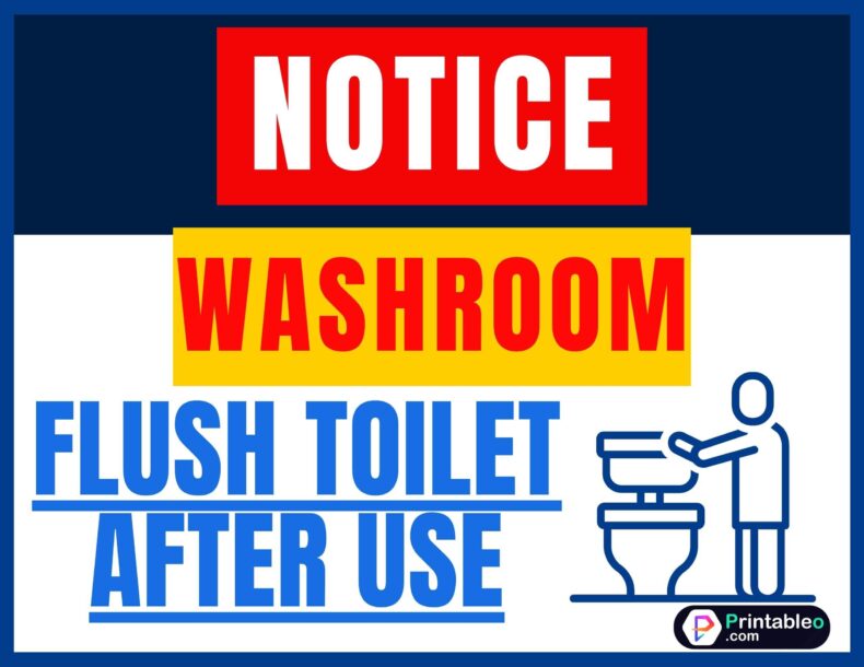 Flush Toilet After Use Sign