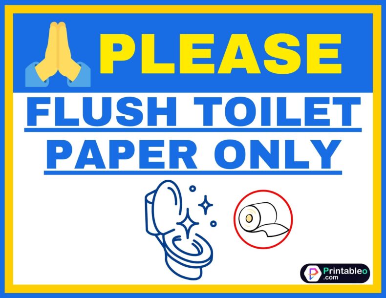 Flush Toilet Paper Sign