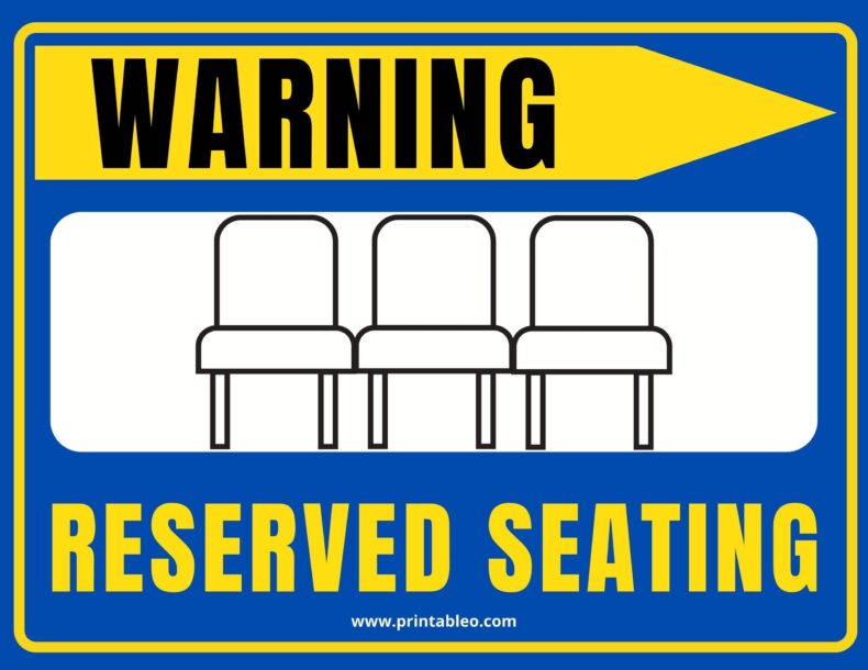 Free Reserved Seating Signs For Chairs
