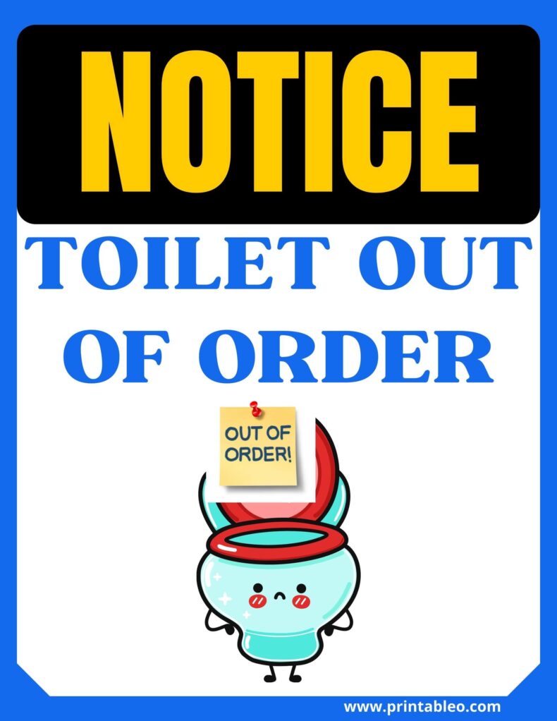 Funny Toilet Out Of Order Sign