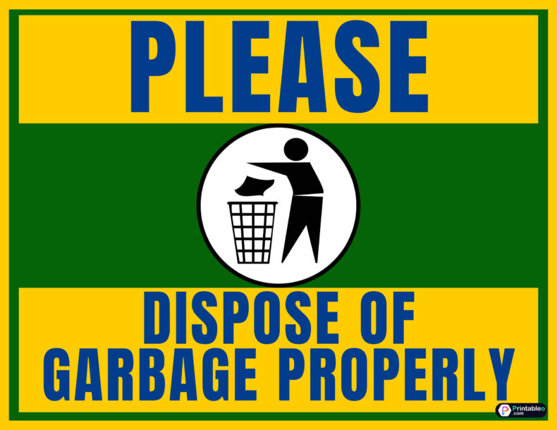 Garbage Disposal Signage