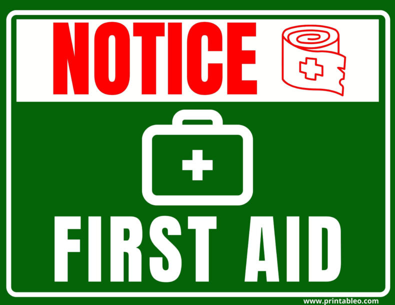 Green First Aid Sign