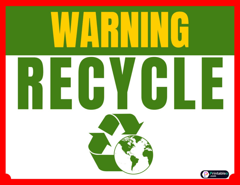 Green Recycle Sign