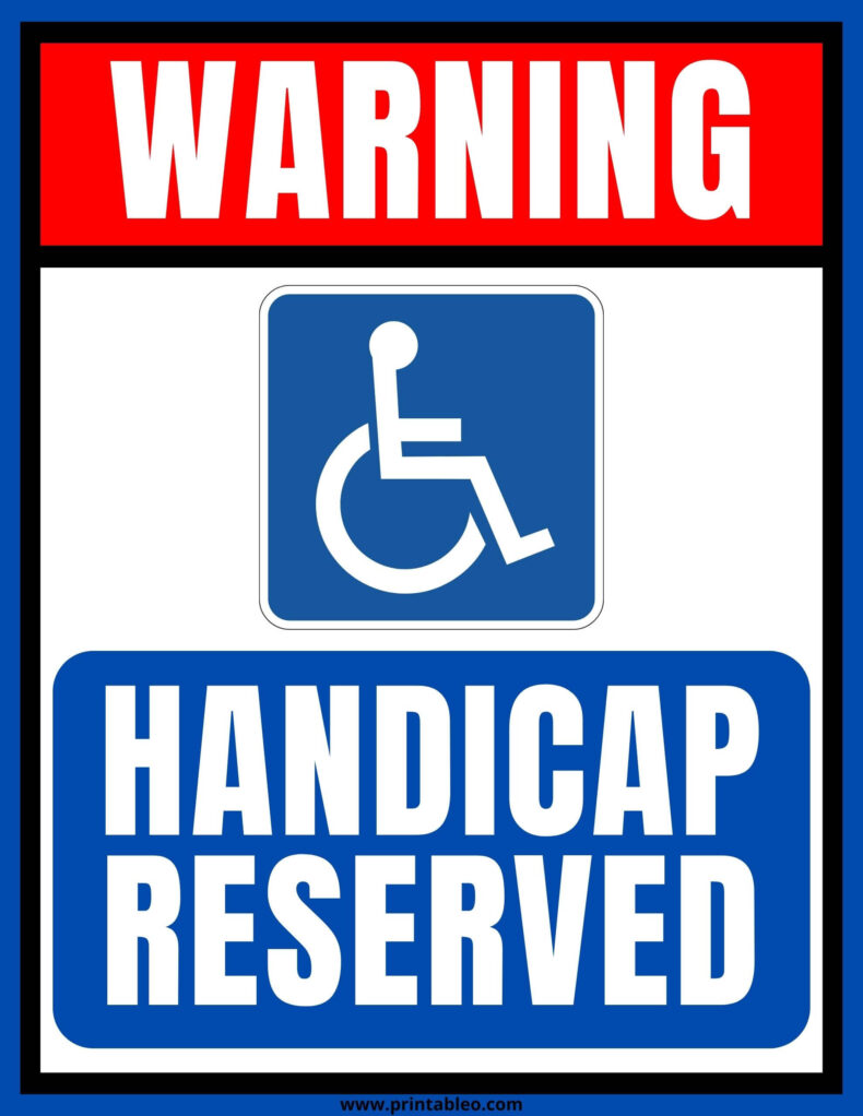 Handicap Reserved Seating Signs