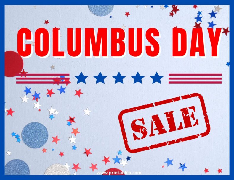 Happy Columbus Day Sale Sign