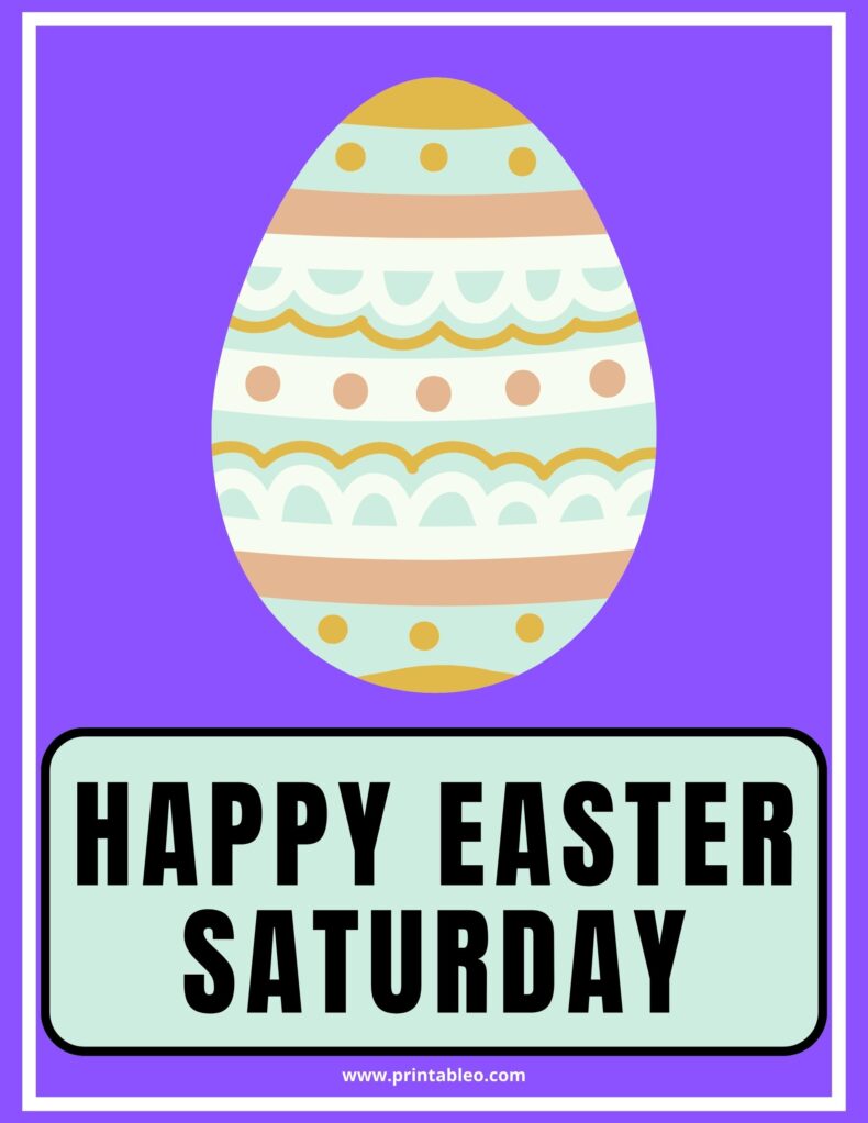 Happy Easter Saturday Sign