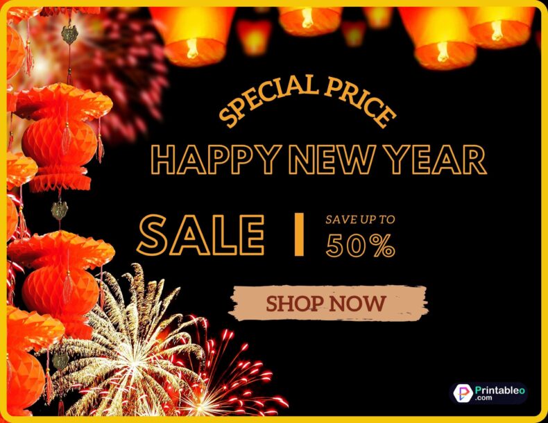 Happy New Year Sale Sign