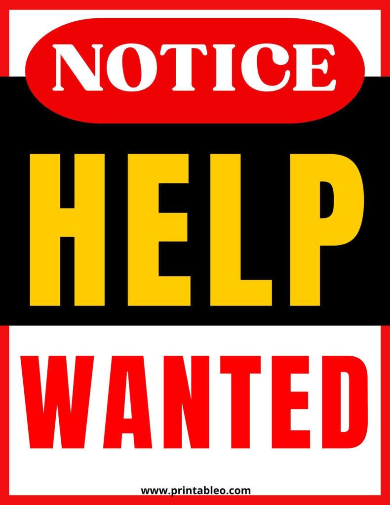 14 Help Wanted Sign Download Free Printable Pdfs