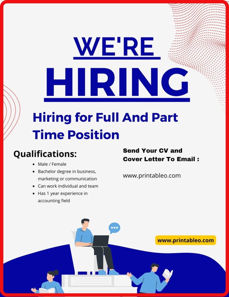 Hiring for Full And Part Time Position Sign
