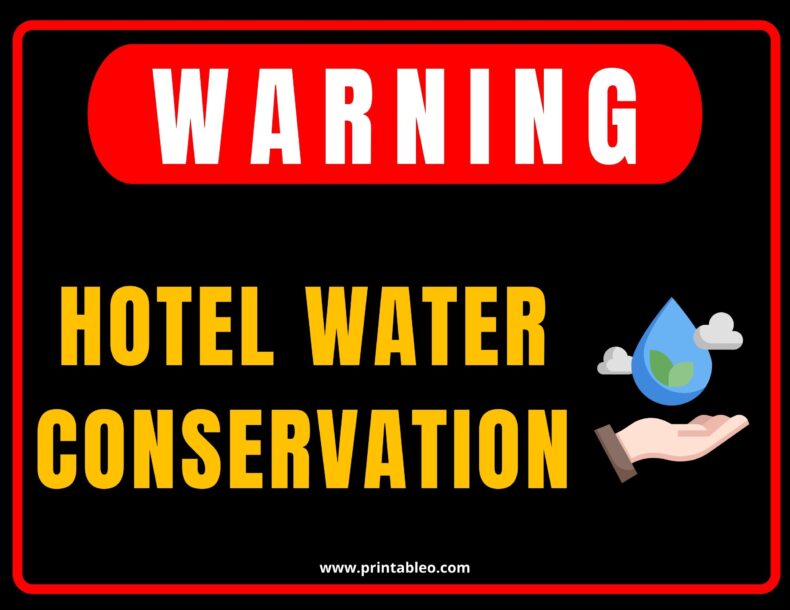 Hotel Water Conservation Signs