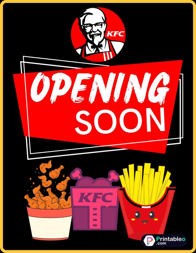 KFC Opening Soon Sign