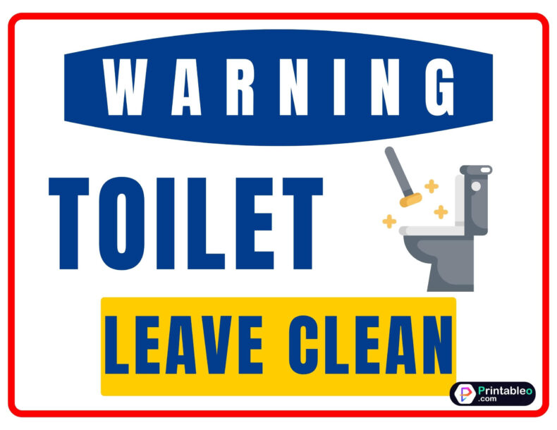 Leave Toilet Clean Sign