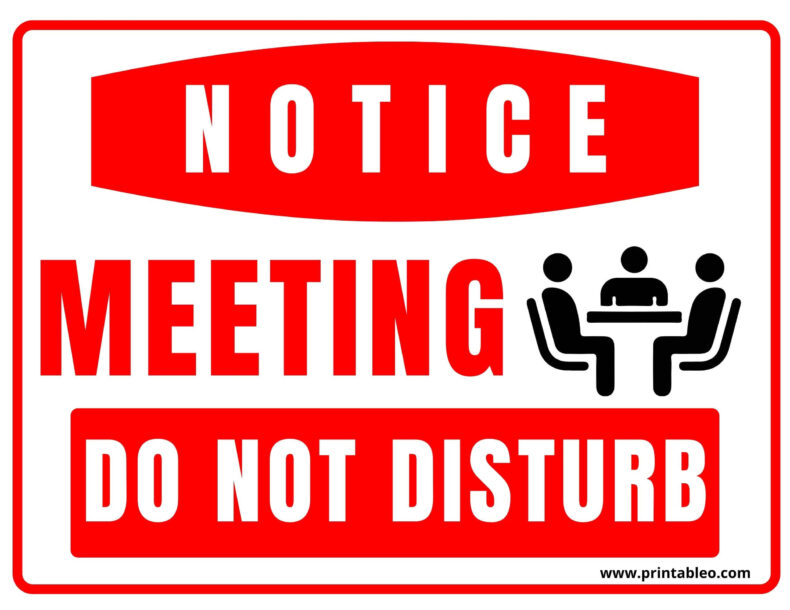 Meeting Do Not Disturb Sign