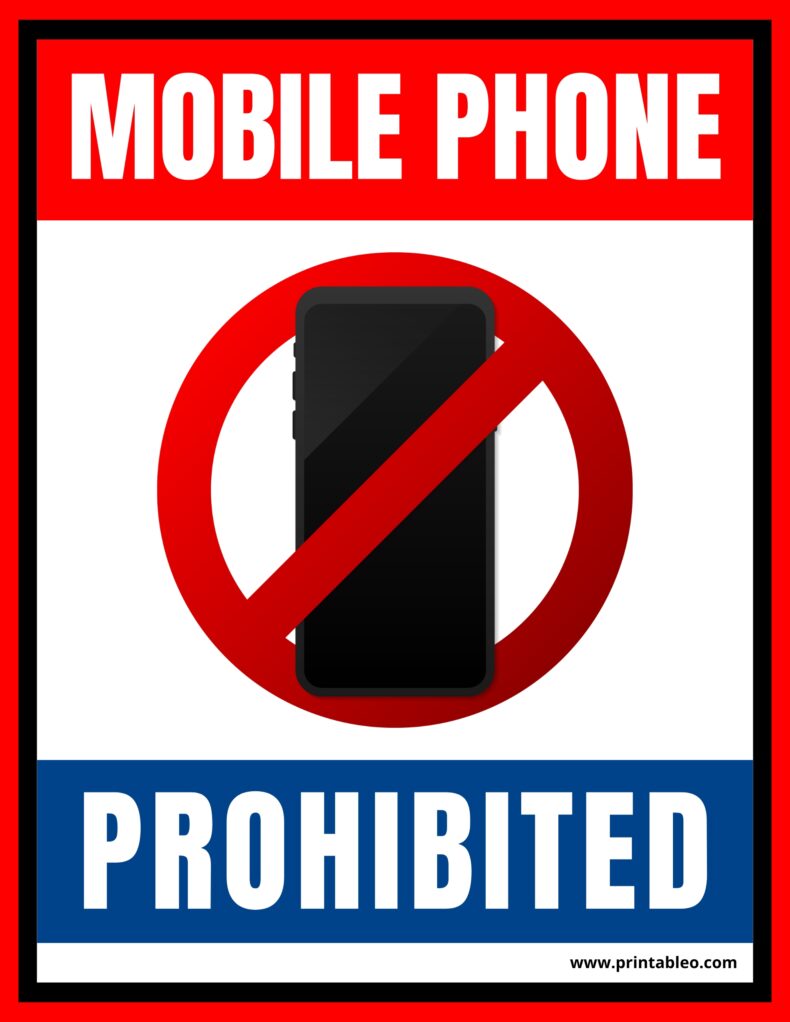 Mobile Phone Prohibited Sign