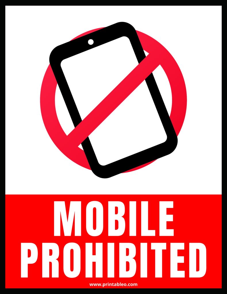 Mobile Prohibited Sign