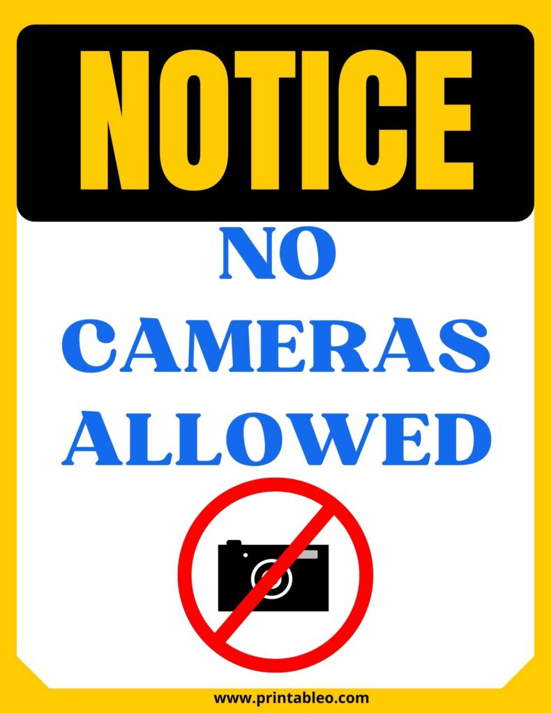 No Cameras Allowed Sign
