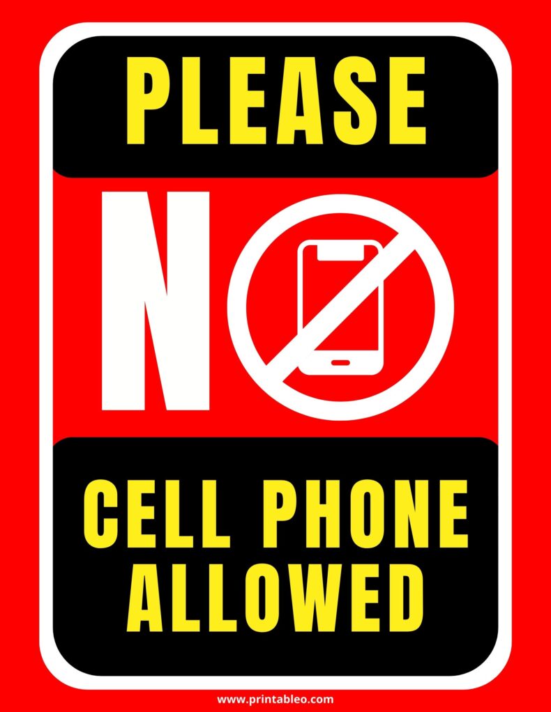 No Cell Phone Allowed Sign